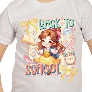 Princess Belle Beauty & Beast Chibi Back to school Graphic T-shirt for kids